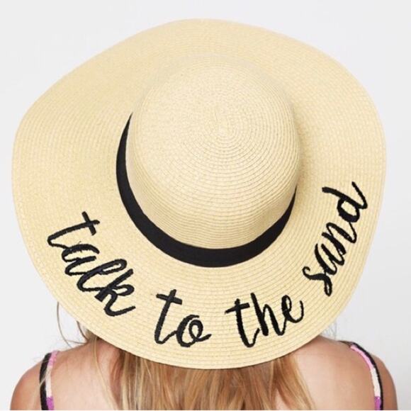 Talk to the Sand Wide Brim Beach Sun Hat - Picture 1 of 2